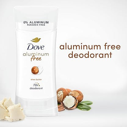 Dove 0% Aluminum Deodorant Stick Non irritating Deodorant for Underarm Care Shea Butter Kindest Aluminum Free Deodorant 2.6 oz