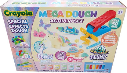 Crayola Silly Scents Mega Dough Activity Kit - Fidget Toys & Sensory Toys for Kids - 50+ Pieces Including Scented Dough, Alphabet & Number Cutters - Ideal Creative Play