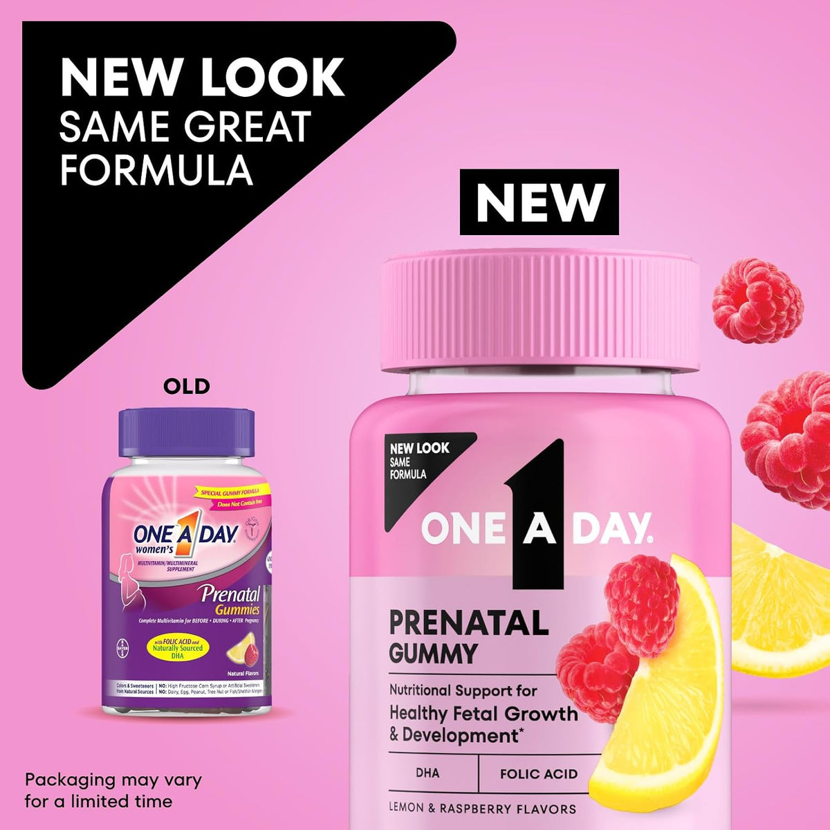 A Day Prenatal Vitamins for Women Gummies- Pregnancy Vitamins for Women with Folic Acid,DHA,Iodine,Prenatal Gummies,Iron-Free,120 Ct (Packaging May Vary),(Pack of 2)