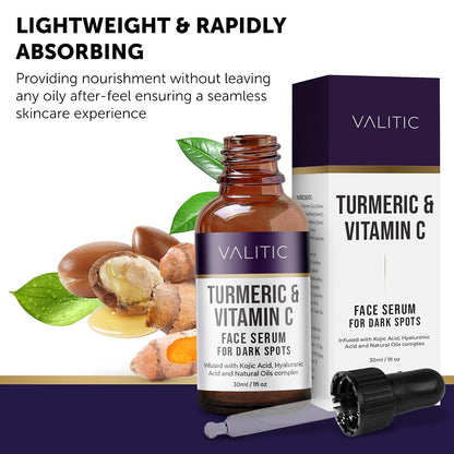VALITIC Vitamin C Serum for Face, Dark Spots Anti Aging Facial Serum 1fl oz