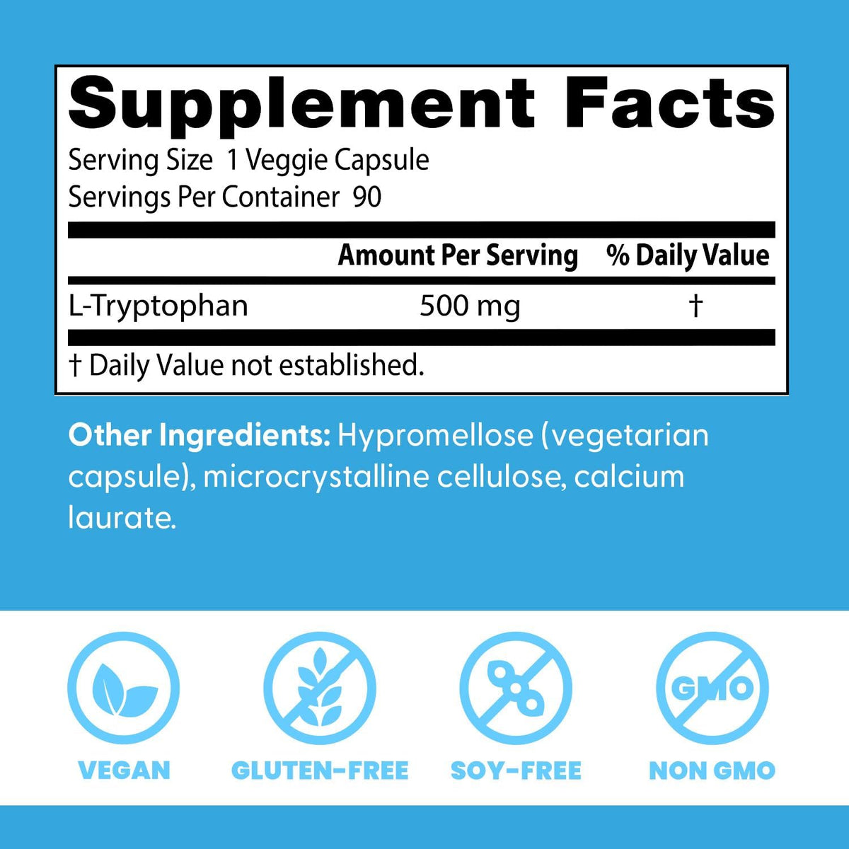 Doctor's Best L Tryptophan Supplement, for Men & Women, 90 Veg Capsules