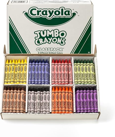 Crayola Jumbo Crayons Classpack (200ct), Large Toddler Crayons, Teacher Classroom Must Haves, Bulk School Supplies, Essential Preschool & Kindergarten Art Supplies