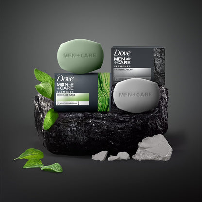 Dove Men+Care Body + Face Bar 2-Pack (12 Bars) – Exfoliating 3-in-1 Charcoal Soap with Clay for Skin Care, Hands & Shaving, 3.75 Oz Ea