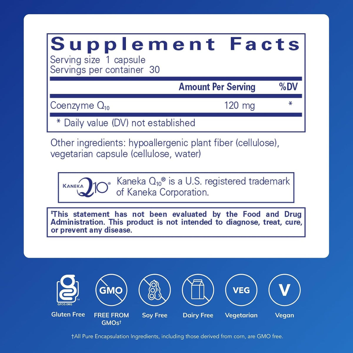 Pure Encapsulations CoQ10 120 mg, 30 Capsules