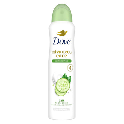Dove Advanced Care Antiperspirant Deodorant Dry Spray Cool Essentials for helping your skin barrier repair after shaving With Pro Ceramide Technology 3.8 fl oz