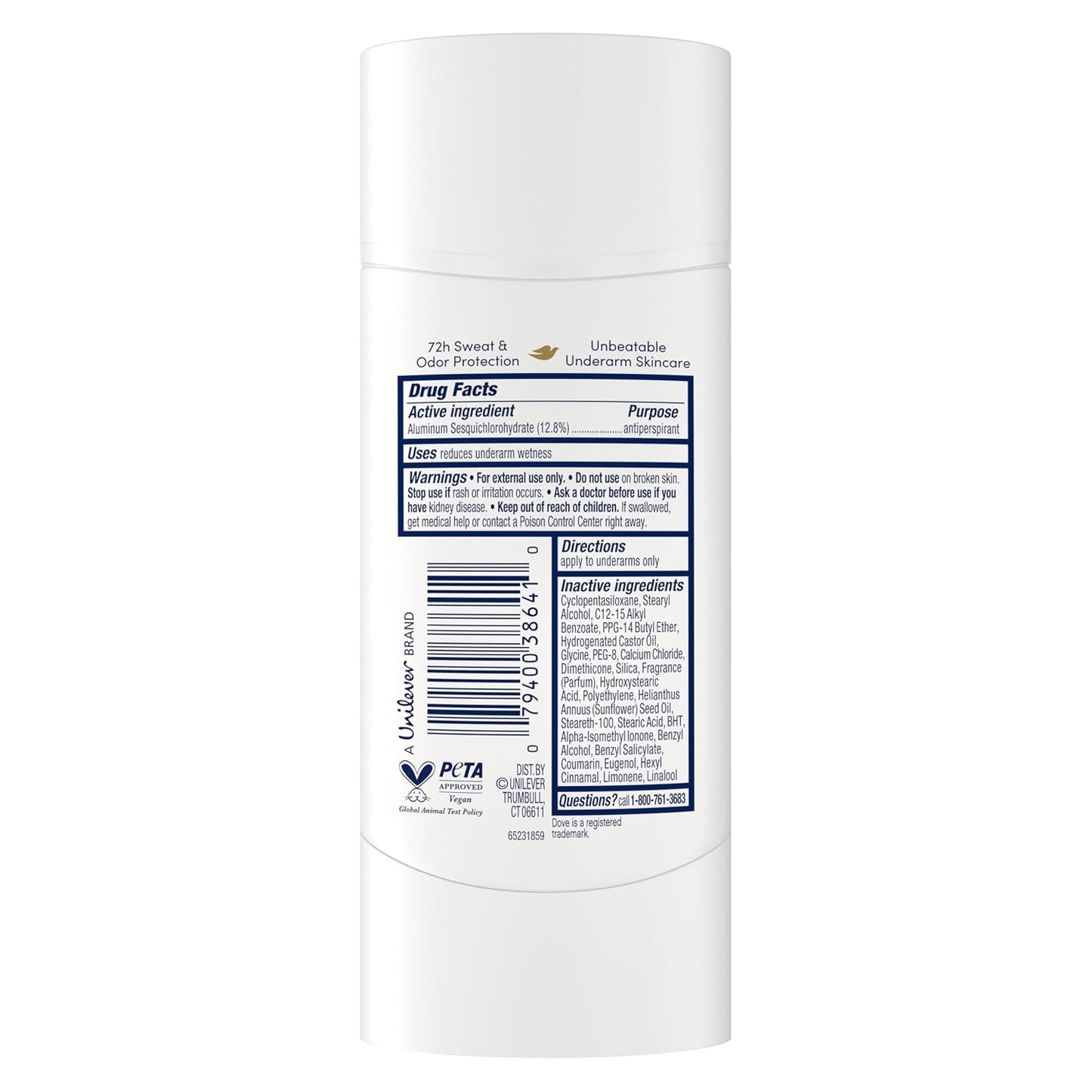 Dove Advanced Care Antiperspirant Deodorant Stick Caring Coconut for Helping Repair Skin Barrier After Shaving, with 72-Hour Sweat & Odor Protection, 2.6 oz