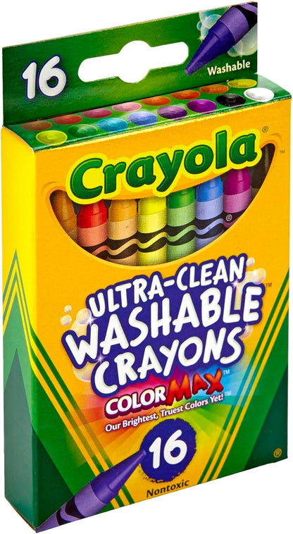 Crayola Ultra-Clean Washable Crayons (526916), 16 Colors