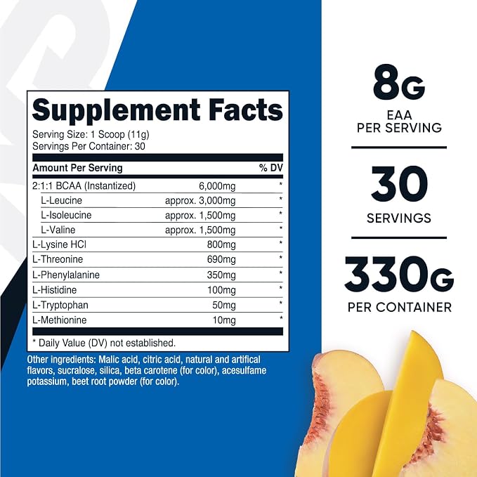 Nutricost EAA Powder 30 Servings (Peach Mango) Essential Amino Acids