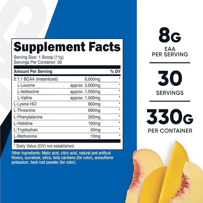 Nutricost EAA Powder 30 Servings (Peach Mango) Essential Amino Acids