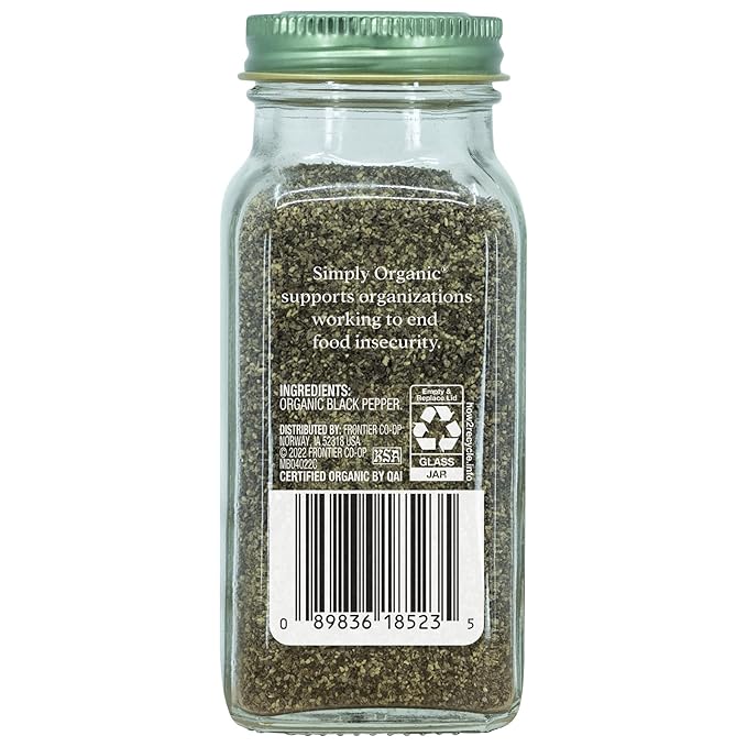 Simply Organic Black Pepper Medium Grind, 2.31 Oz