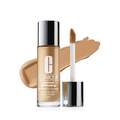 Clinique Beyond Perfecting Lightweight Liquid Foundation + Concealer For Dry Combination to Oily Skin Types | Full Coverage + Natural Matte Finish
