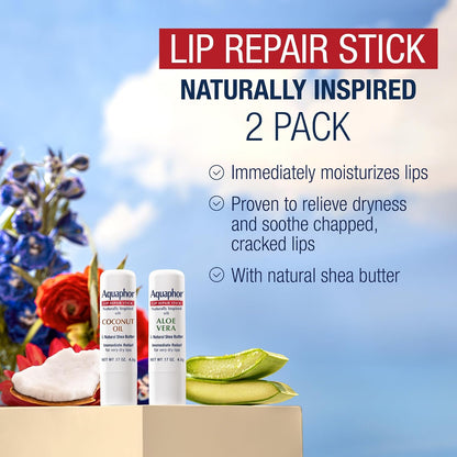 Aquaphor Naturally Inspired Lip Repair Sticks, Variety Pack