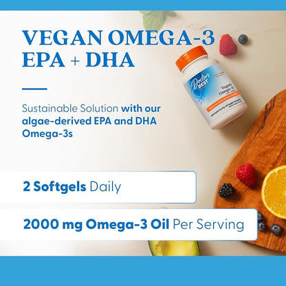 Doctors Best Vegan Omega-3 EPA + DHA from Algae, 60 Veggie Softgels