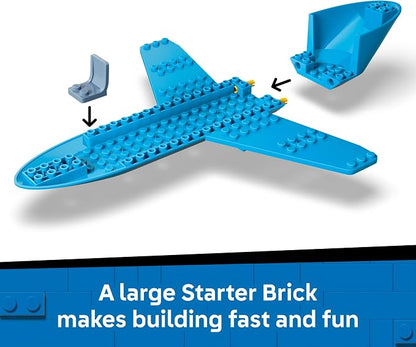 LEGO City Passenger Jet 60492 | Building Toys for Boys & Girls, Ages 4+, Airplane Toy Set W/ 4 Minifigures, Pretend Play, 118 pieces, Gift for Birthdays