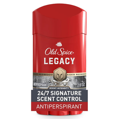 Old Spice Antiperspirant Deodorant for Men, 24/7 Sweat & Odor Protection, 24/7 Signature Scent & Lasting Freshness, Invisible Solid, Legacy with Coconut, Pine & Cedar Scent, 2.6 oz