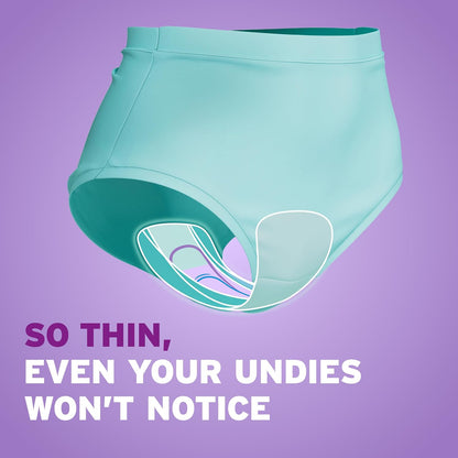 Poise Ultra Thin Incontinence Pads & Postpartum Pads for Bladder Leaks, 4 Drop Moderate Absorbency, Regular Length, 192 Count (4 Packs of 48), Packaging May Vary
