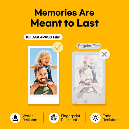 KODAK Mini 2 Retro 2x3 Portable Photo Printer, 4PASS, 38 Sheets, White