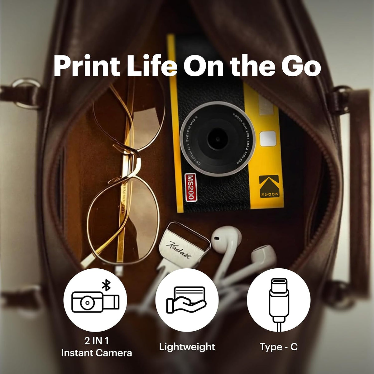 KODAK Mini Shot 2 ERA 2x3 Instant Camera, Photo Printer, 38 Sheet, Yellow
