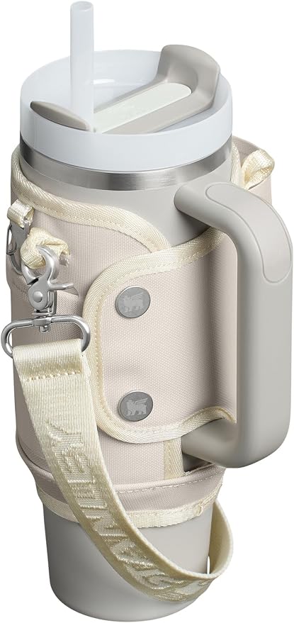 STANLEY All Day Quencher Carry All for 30 oz Tumbler with Handle | Crossbody Bag with Phone Holder Pocket, Card Sleeve & Detachable Strap | Water Bottle Carrier Bag | BPA-Free | Cream