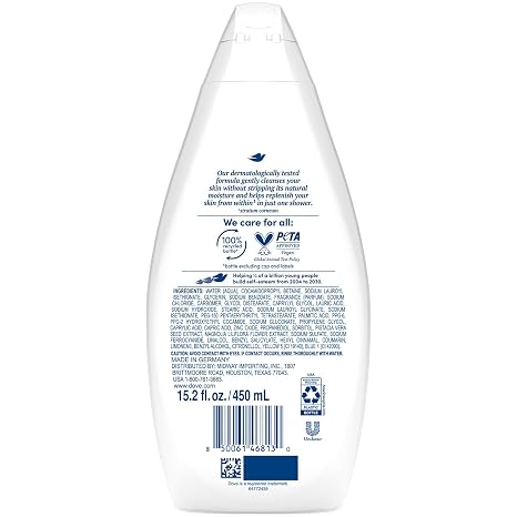 Dove Body Wash, Gentle Pamper 3-Pack – Soothing Moisturizing Cleanser for Soft Skin, 15.22 Oz Ea