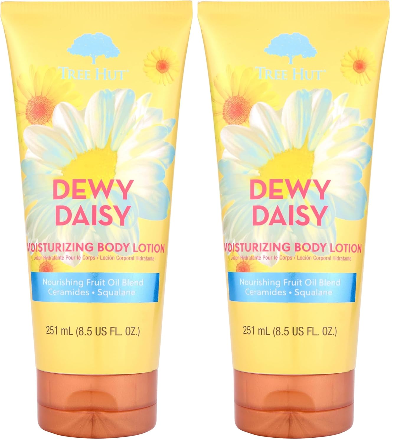 Tree Hut Dewy Daisy Moisturizing Body Lotion, Ceramide and Squalene Formula Helps Protect Skin, Long-lasting Hydration Leaves Skin Feeling Soft & Moisturized, 8.5 fl oz. (Pack of 2)