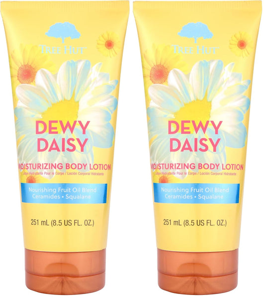 Tree Hut Dewy Daisy Moisturizing Body Lotion, Ceramide and Squalene Formula Helps Protect Skin, Long-lasting Hydration Leaves Skin Feeling Soft & Moisturized, 8.5 fl oz. (Pack of 2)