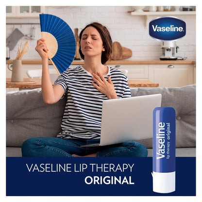 Vaseline Lip Therapy Variety 4-Pack – Original + Aloe Vera Moisturizing Lip Balm with Vitamin E, 0.16 Oz Ea