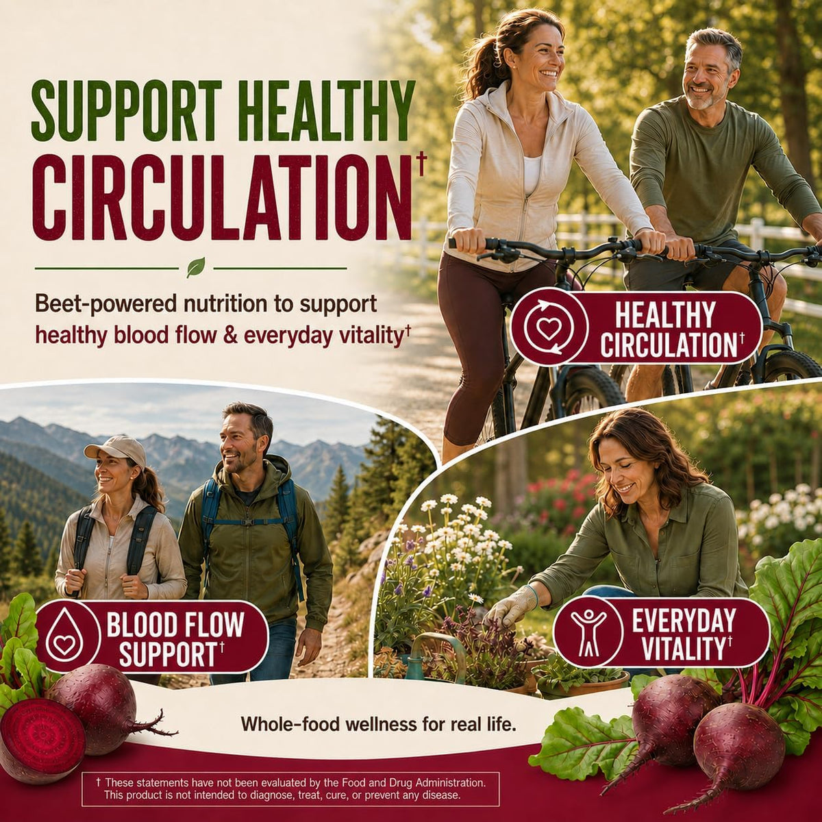 Country Farms Bountiful Beets Capsules, Wholefood Beet Extract Superfood, Natural Nitric Oxide Booster, Beet Root Powder, Circulation and Immune Support, 90 Count, 90 Servings