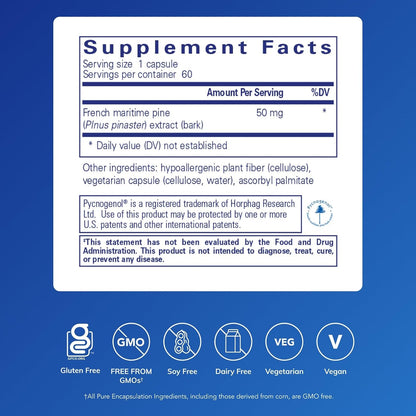 Pure Encapsulations Pycnogenol (Pine Bark Extract), 60 Capsules