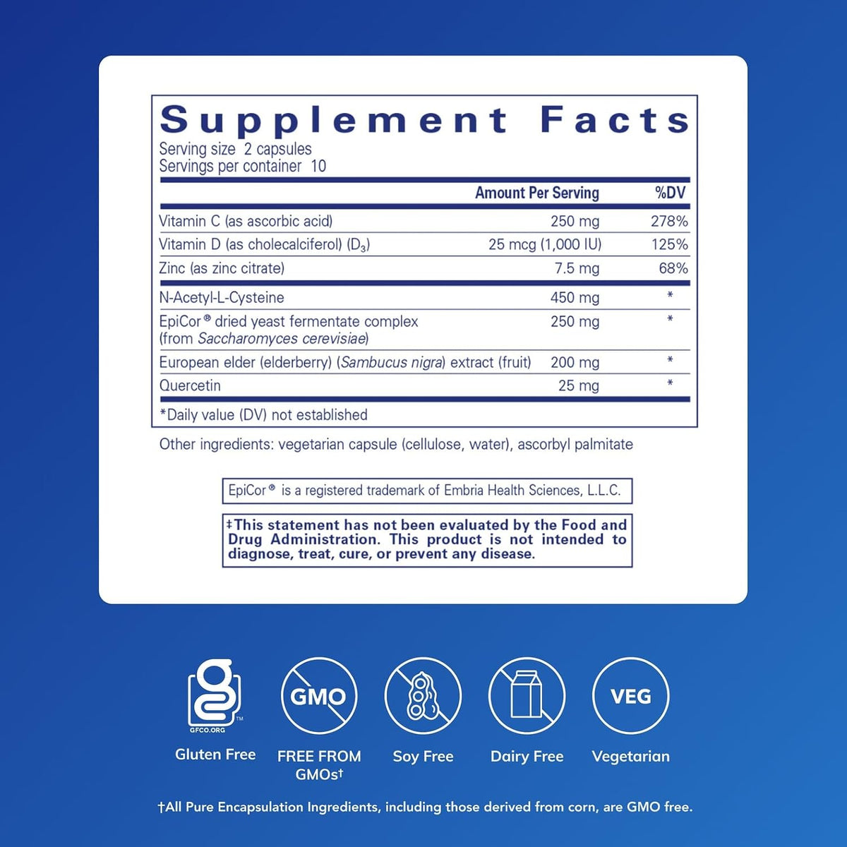 Pure Encapsulations PureDefense with NAC, 20 Capsules