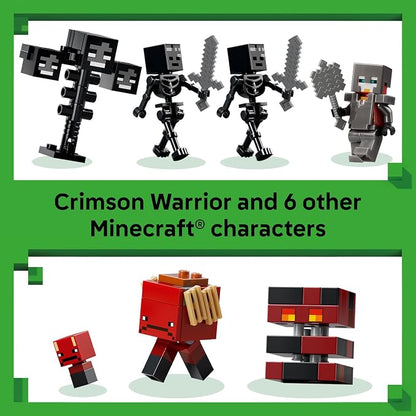 LEGO Minecraft Wither Battle Building & Pretend Play Toy for Boys & Girls - Video Game Playset & Toy Figures for Kids, Ages 8+ - W/Crimson Warrior Minifigure & More - Gift Idea for Birthdays - 21590