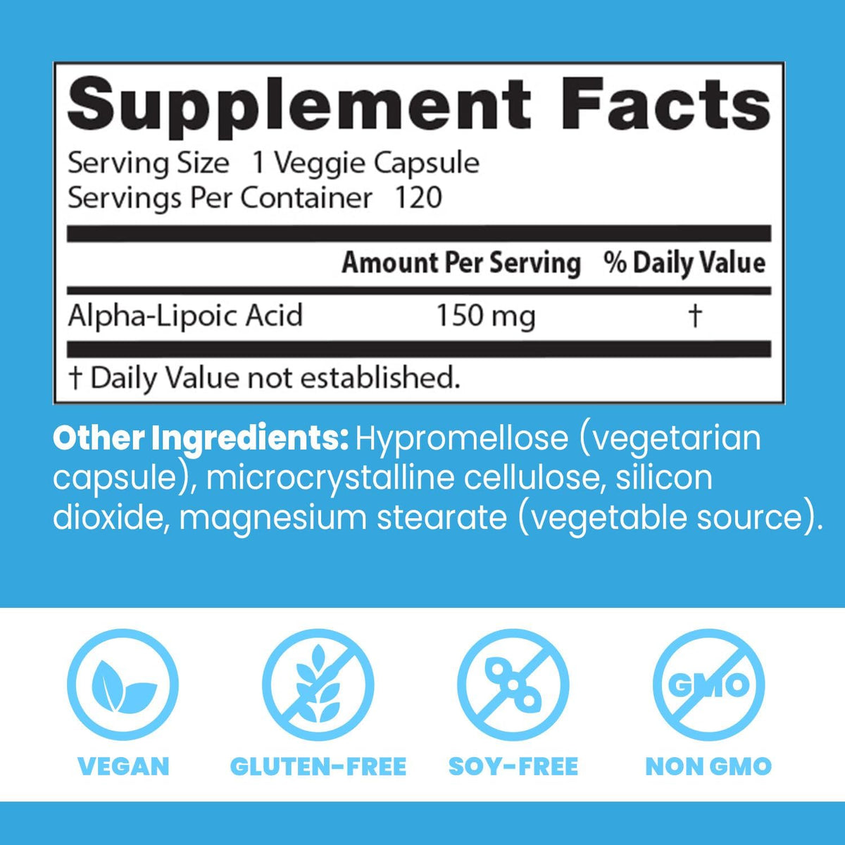Doctor's Best Alpha Lipoic Acid Supplement 150mg, for Men & Women, 120 Caps