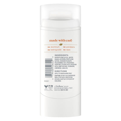 Dove Deodorant Stick Sparkling Vanilla for 72 Hour Odor Protection Aluminum Free 2.4 oz