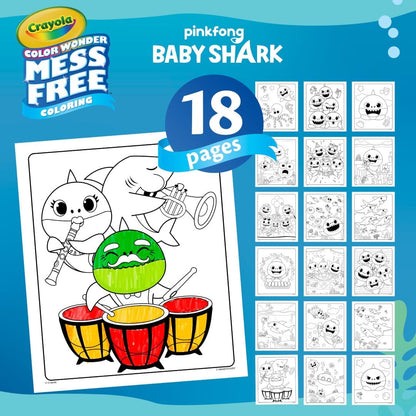 Crayola Baby Shark Color Wonder Pages, Mess Free Coloring for Toddlers, Coloring Activity, Travel Activities, Toddler Toys & Gifts, 3+
