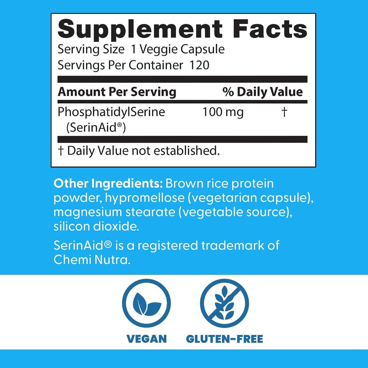 Doctor's BEST Phosphatidylserine Supplement 100 mg, Vegan, 120 Veg Caps