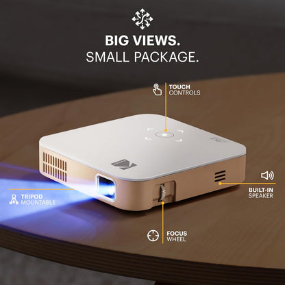 KODAK Luma 350 Portable Mini Projector, Wireless Projector with Apps, White