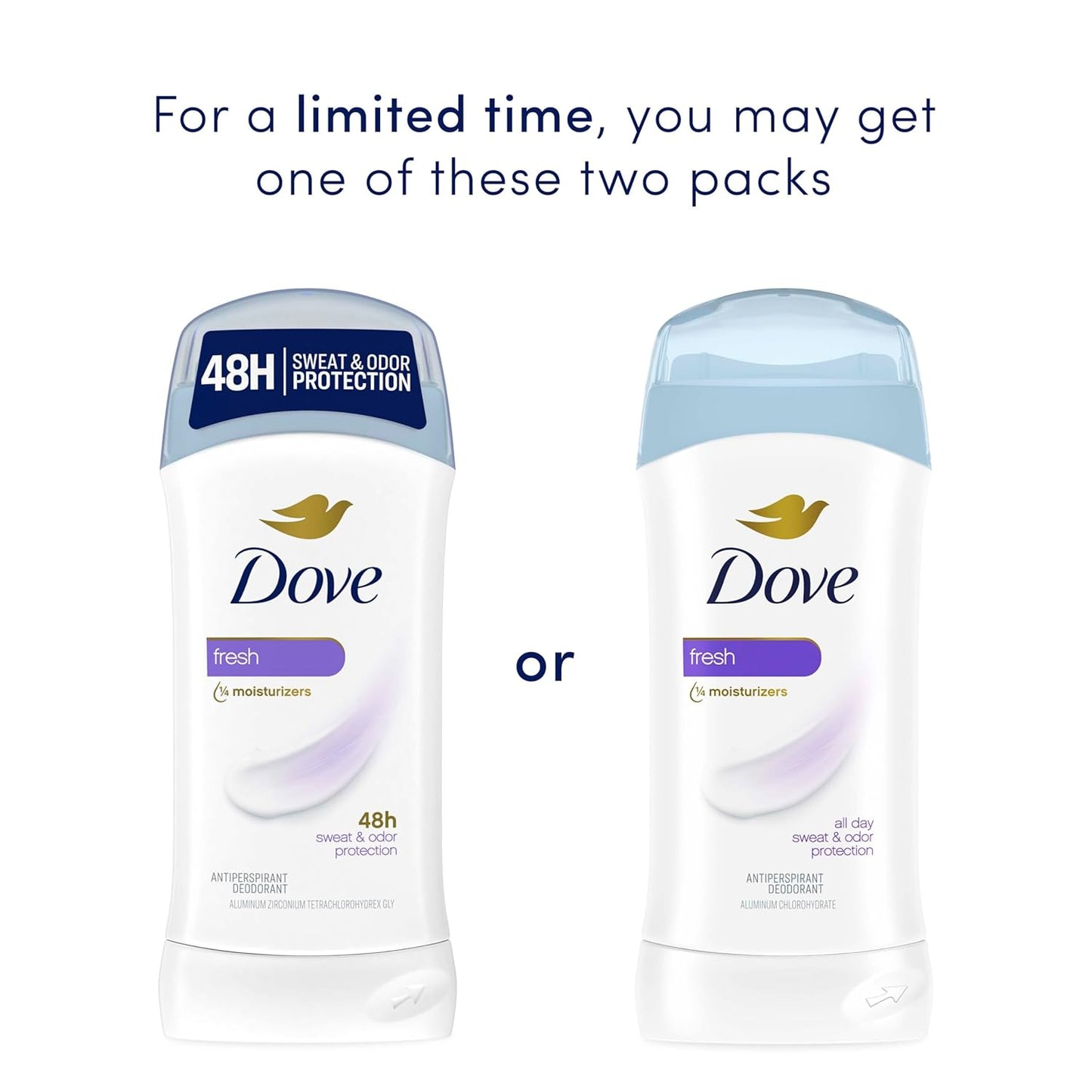 Dove Invisible Solid Antiperspirant Deodorant Stick Fresh for Women, For 48H Underarm Sweat & Odor Protection 2.6 oz