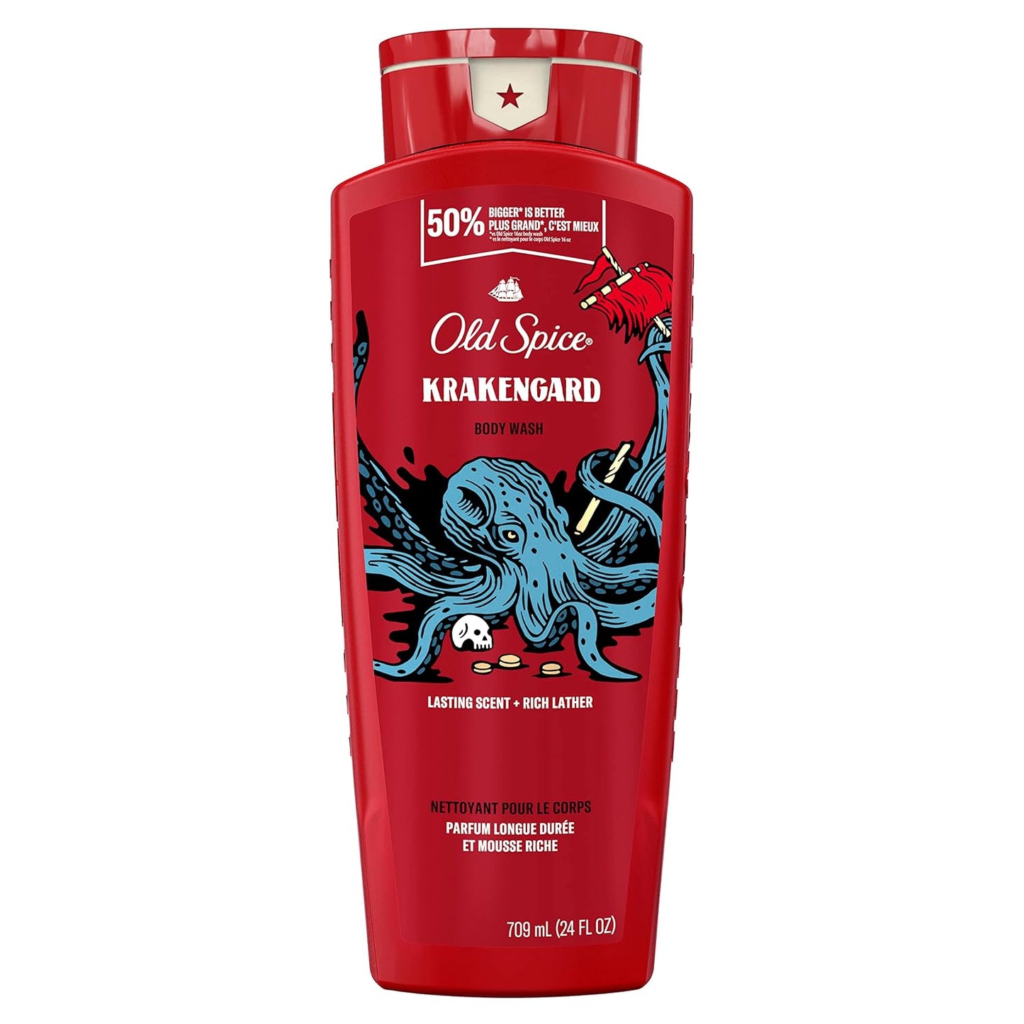 Old Spice Body Wash for Men, Krakengard, Long Lasting Lather, 709mL (24oz)