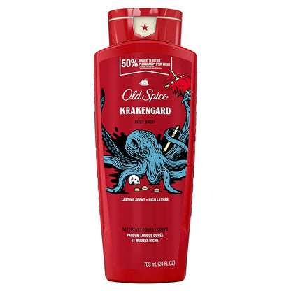 Old Spice Body Wash for Men, Krakengard, Long Lasting Lather, 709mL (24oz)
