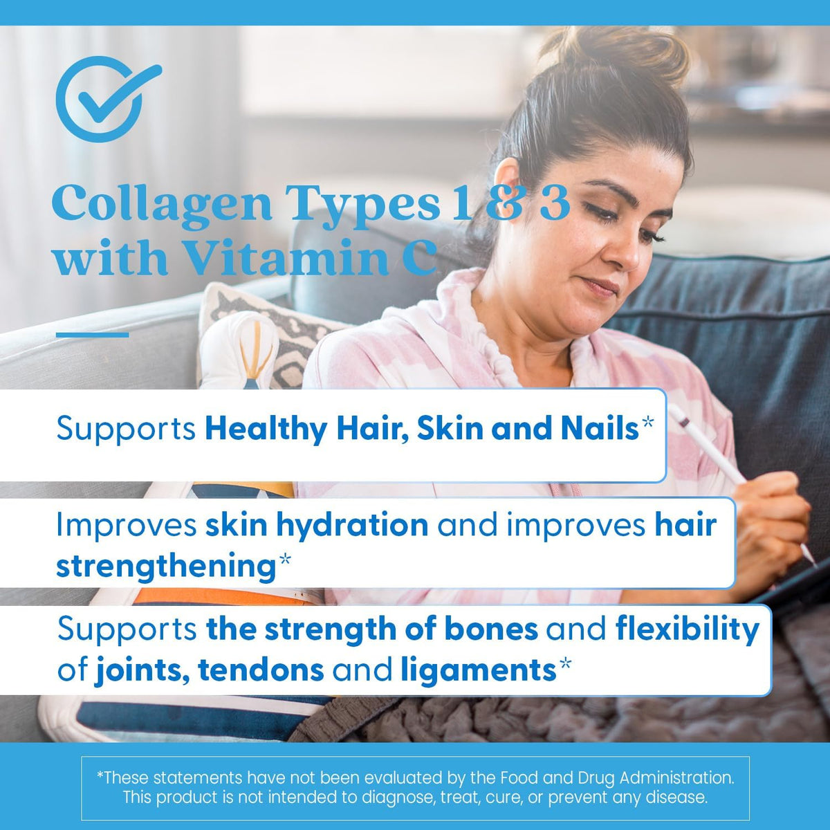 Doctor's Best Collagen Peptides Supplement Types 1 & 3, 180 Tablets
