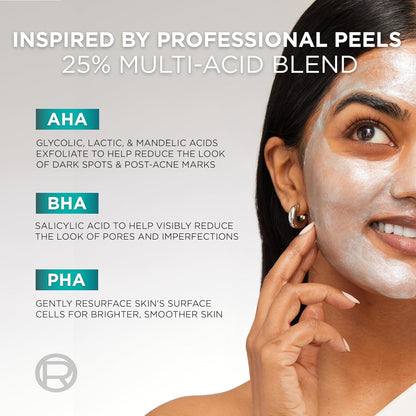 L'Oreal Paris Bright Reveal Dark Spot Exfoliant Peel, 25% AHA BHA PHA Face Exfoliator Solution, Gentle Skincare to Visibly Reduce Dark Spots and Renew Skin Texture, Includes SPF Lotion Sample