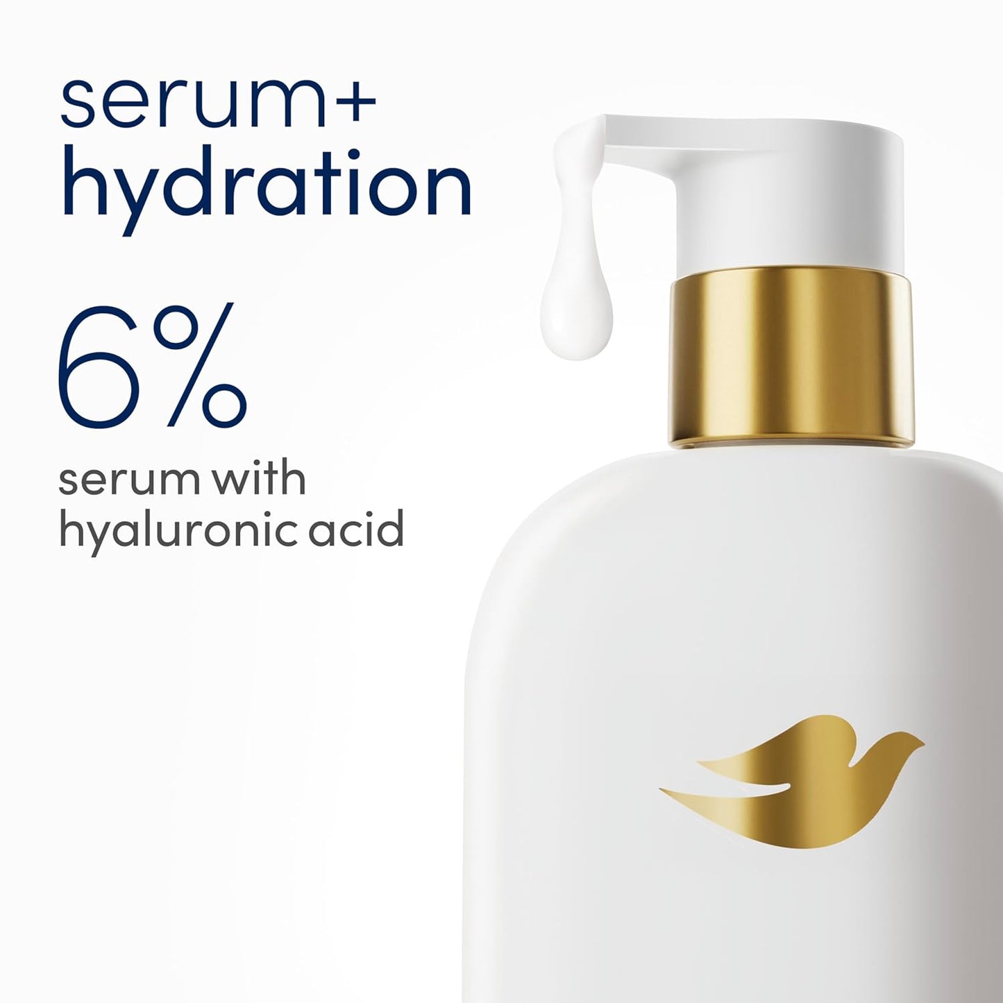 Dove Body Wash Hydration Boost Actively drenches dry skin 6% hydration serum with hyaluronic 18.5 oz