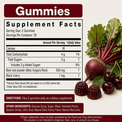 Country Farms Bountiful Beets Gummies, Circulation Superfood, Promotes Energy and Endurance, Nitric Oxide Booster, 60 Servings, White, 120 Count, 2 Pack