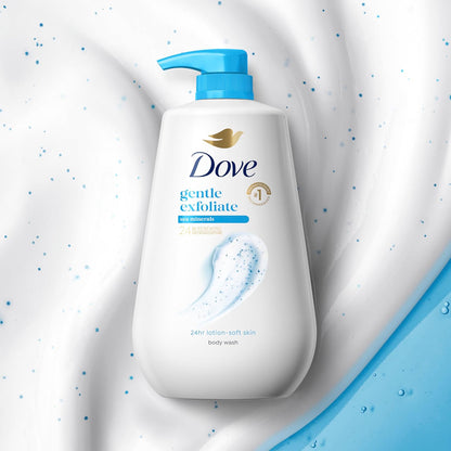 Visit the Dove Store Dove 24hr Lotion Body Wash Gentle Exfoliate Sea Minerals, 30.6 oz | Exfoliating body wash with MicroMoisture for smooth, soft skin