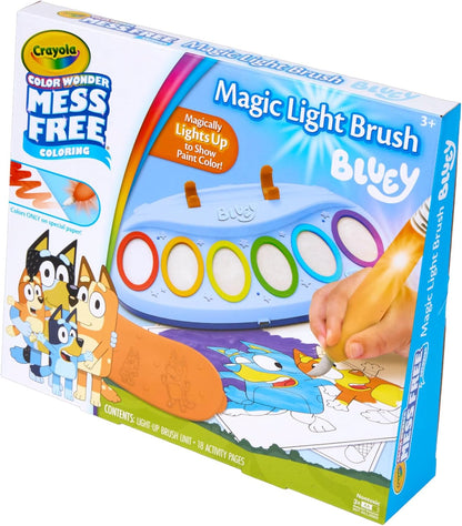 Crayola Bluey Color Wonder Magic Light Brush, Mess Free Painting Station for Kids, Gifts, Toddler Bluey Toys & Activities, Ages 3+