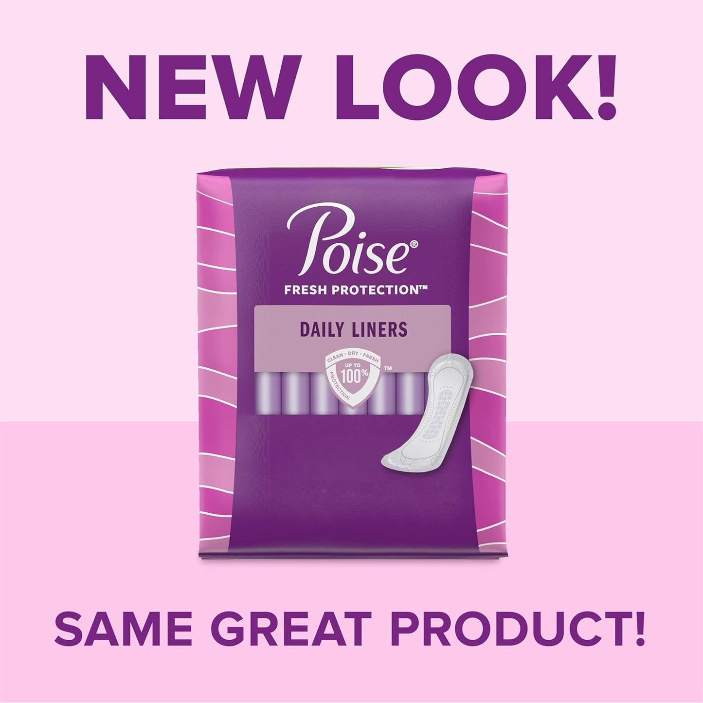 Poise Panty Liners, Very Light Absorbency, 48 Count, Pack of 2 | 2 Drop | Regular Size | For Incontinence