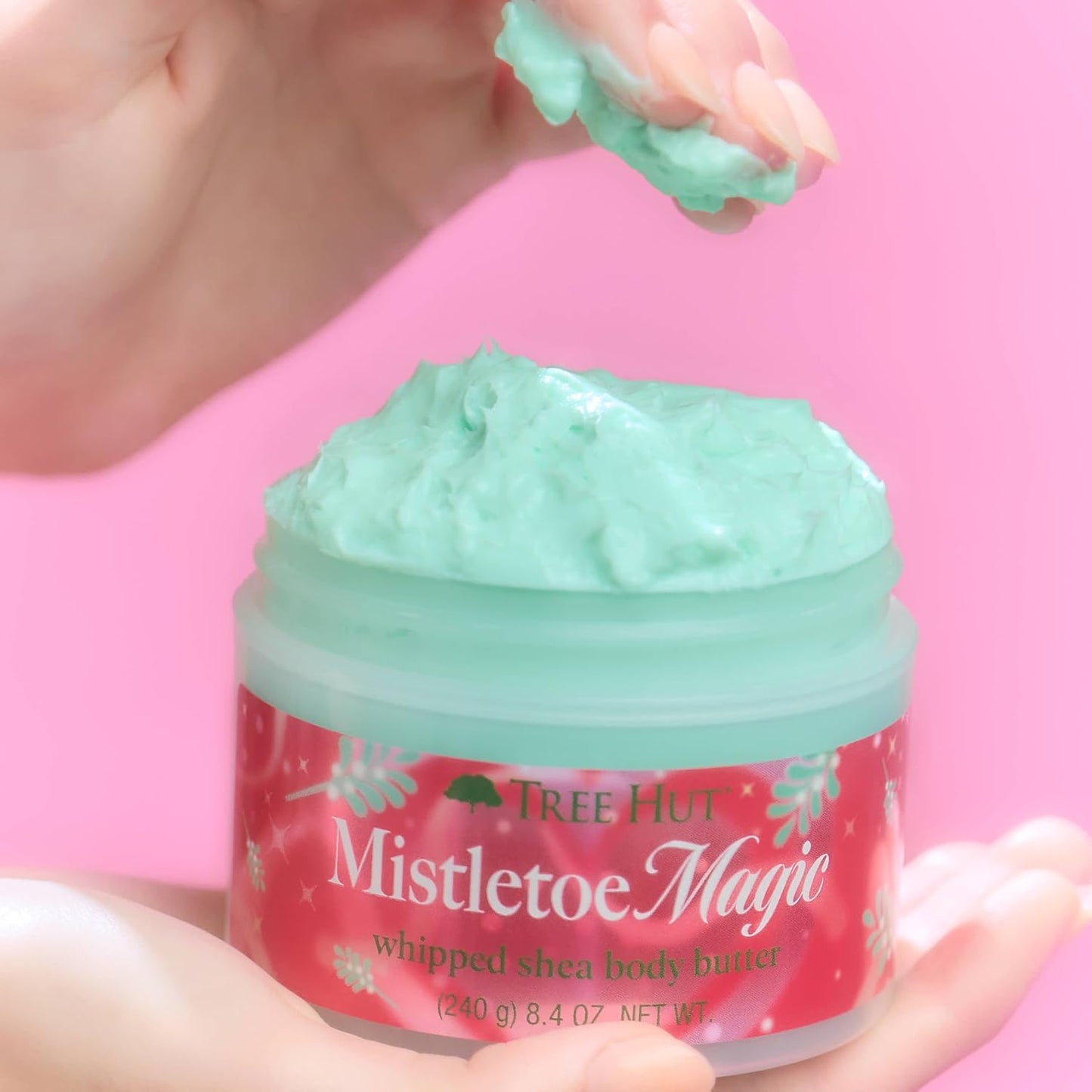 Tree Hut Mistletoe Magic Whipped Shea Body Butter, Long-lasting Hydration Leaves Skin Feeling Soft & Moisturized, Lightweight, Nourishing Essential Body Care, Limited Edition Holiday, 8.4 Fl Oz.