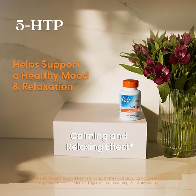 Doctors Best 5-HTP 100mg Capsules, Non-GMO, Gluten Free, 60 Veg Caps