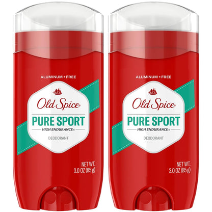 Old Spice Aluminum Free Deodorant for Men, High Endurance, 24/7 Lasting Freshness & Long Lasting Scent, 24/7 Advanced Sweat & Odor Protection, Pure Sport Scent, 3.0 oz (Pack of 2)
