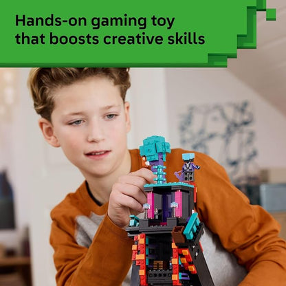 LEGO Minecraft The Enderman Tower Building Toy for Boys & Girls - Video Game Building Set for Kids, Ages 9+ - 2 Toys in 1 for Player Vs. Player Pretend Play - Gift Idea for Gamers - 21279